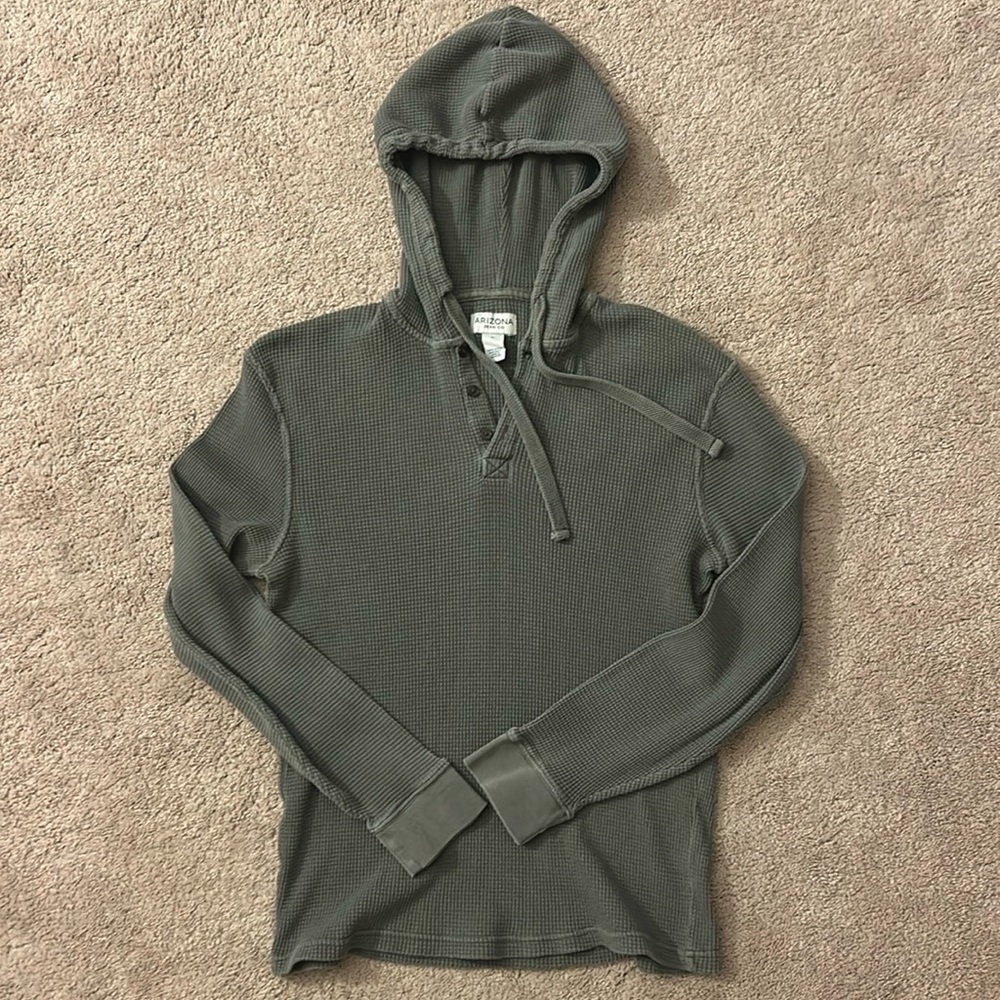 Arizona Jean Co. Gray Hooded Shirt | Heavyweight Cotton | Size Medium